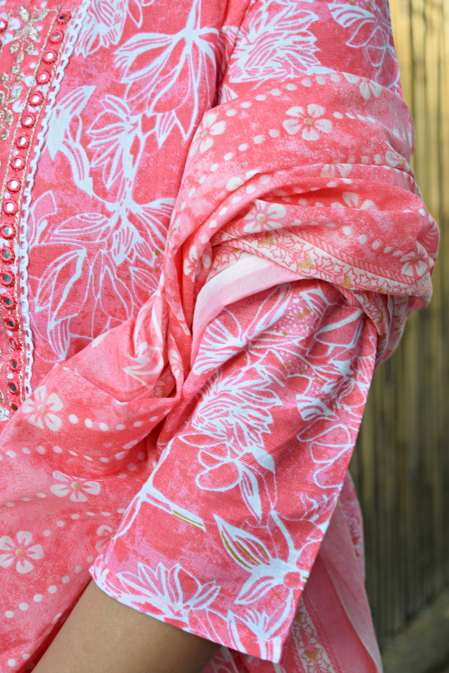 Gul Pink Block Print Suit Set